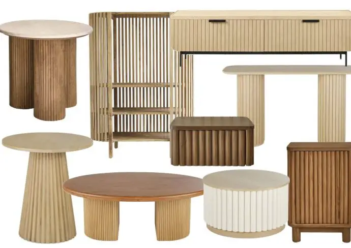 sélection meuble en bois moderne ondulé cannelé rainuré relief subtile décoration intérieure