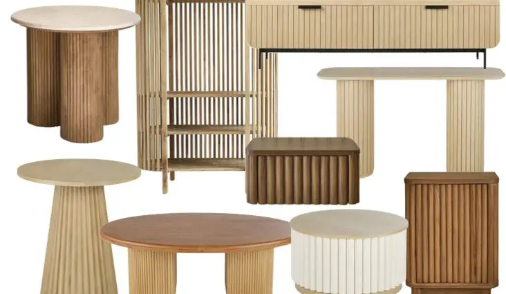 sélection meuble en bois moderne ondulé cannelé rainuré relief subtile décoration intérieure