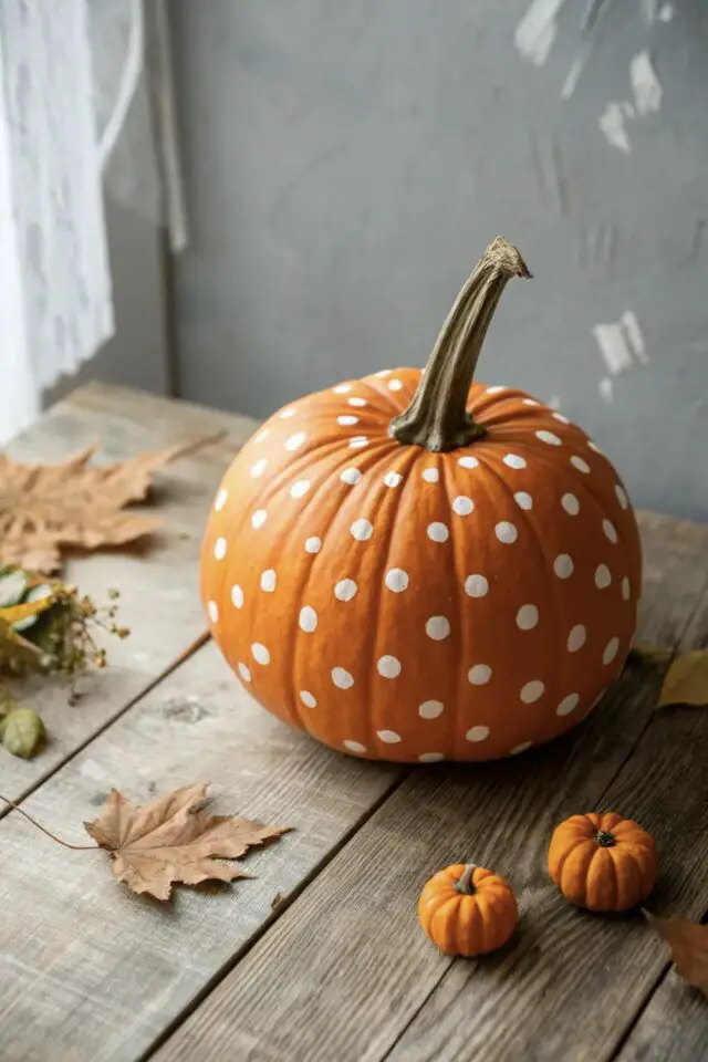 Halloween citrouille peinture facile à faire pois blancs bricolage simple et rapide Halloween citrouille peinture facile à faire pois blancs bricolage simple et rapide