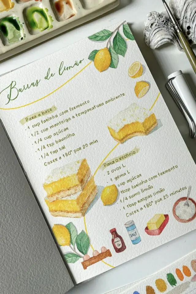 carnet de recettes illustré idée à copier couleur dessin gâteau et ingrédient citron carnet de recettes illustré idée à copier couleur dessin gâteau et ingrédient citron