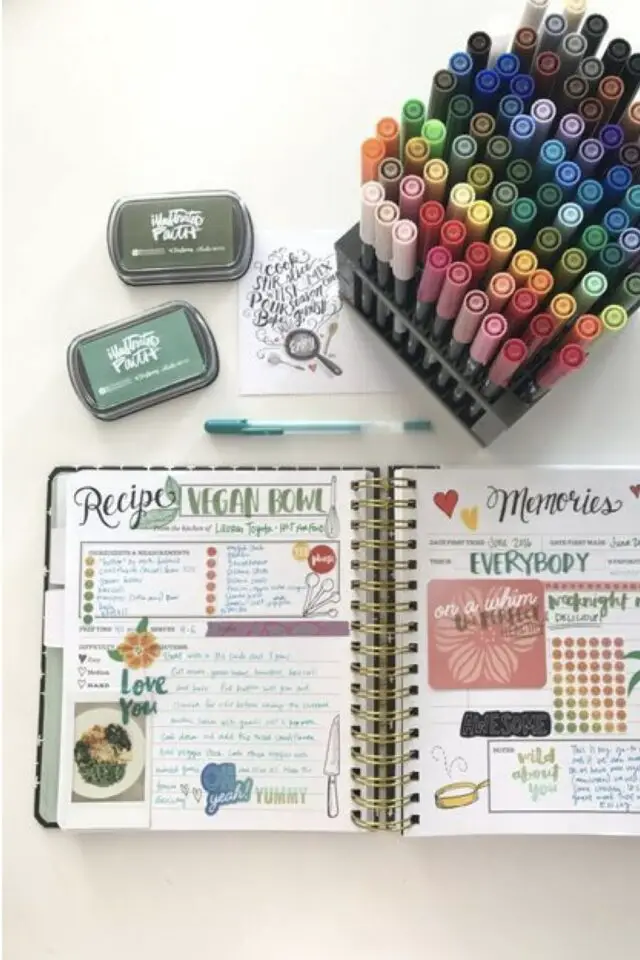 carnet de recettes illustré idée à copier cahier à spirale photo du plat jolie typo doodle carnet de recettes illustré idée à copier cahier à spirale photo du plat jolie typo doodle