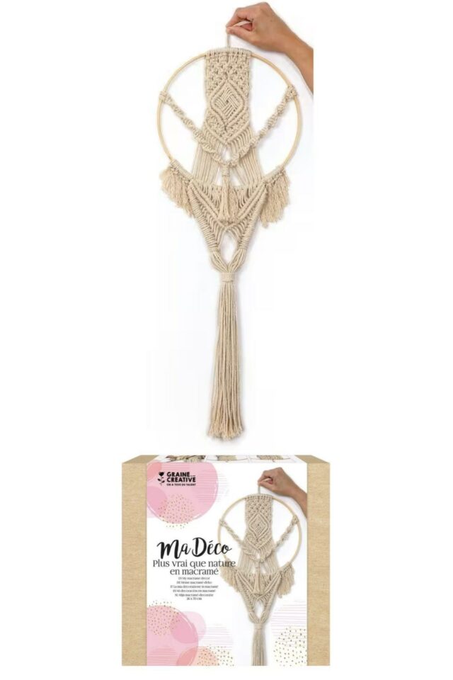Kit faire son macramé avec suspension cercle en bambou 70x26cm