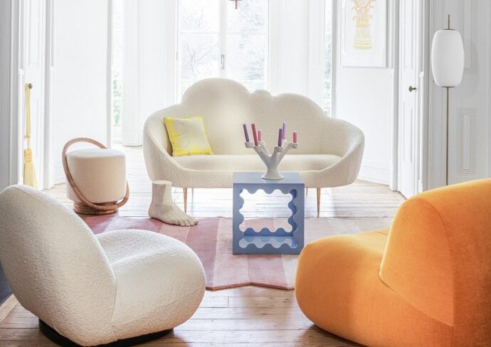 meuble de salon blanc idée décoration à copier