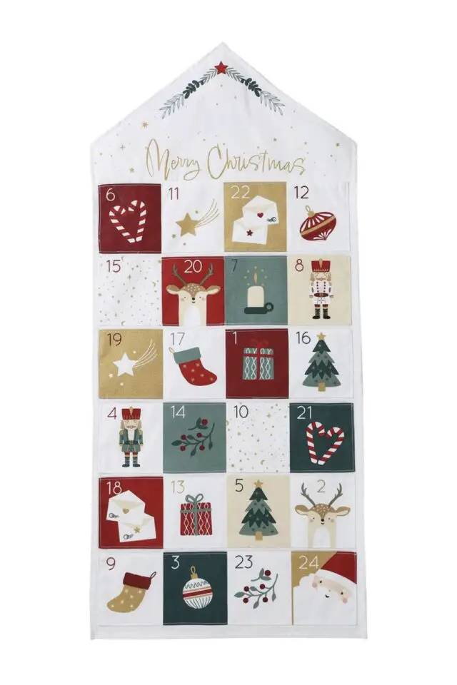 calendrier de l'avent La Redoute à remplir en tissus enfant pochette à suspendre 