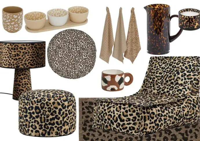 objet décoratif motif léopard animalier pas cher
