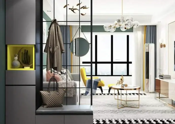 solutions pour délimiter entrée et salon séparation espace aménagement intérieur