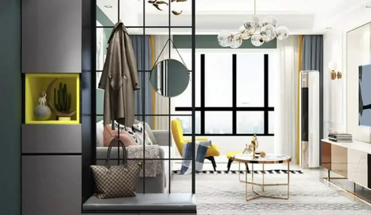 solutions pour délimiter entrée et salon séparation espace aménagement intérieur