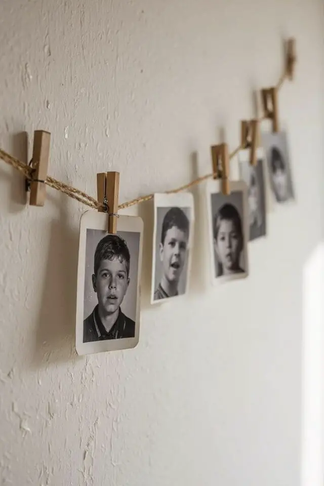 cadre photo original décoration murale facile à faire cordelette petit pince à linge en bois photo d'identité anciennes cadre photo original décoration murale facile à faire cordelette petit pince à linge en bois photo d'identité anciennes