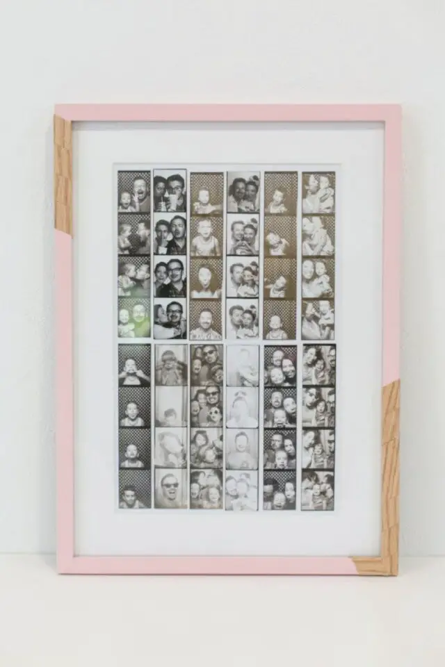 cadre photo original décoration murale photomaton noir et blanc peinture encadrement DIY facile passe-partout blanc cadre photo original décoration murale photomaton noir et blanc peinture encadrement DIY facile passe-partout blanc