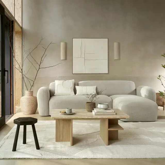 Canapé d'angle réversible, tissu texturé