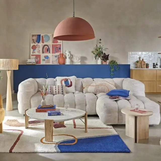 Canapé nuage d'angle droit 4/5 places coloris sable