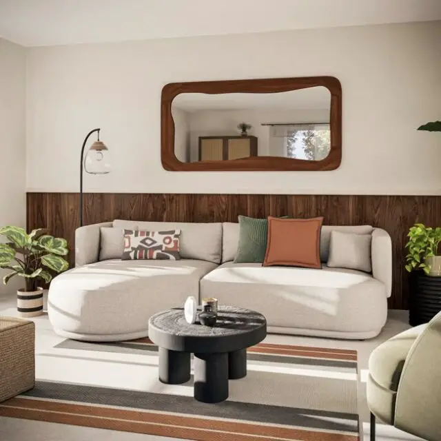 Canapé d'angle gauche 3/4 beige sable