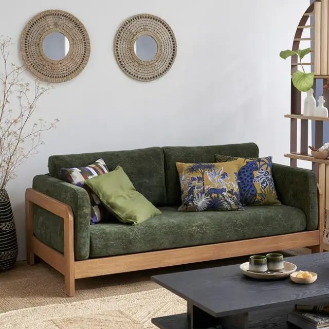 Canapé 2 places, velours texturé