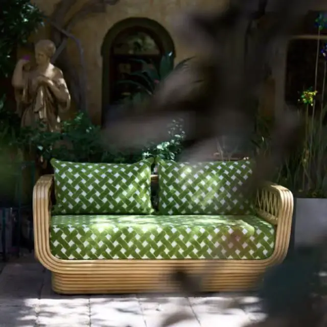 Canapé droit Luna tissu vert / L 160 cm