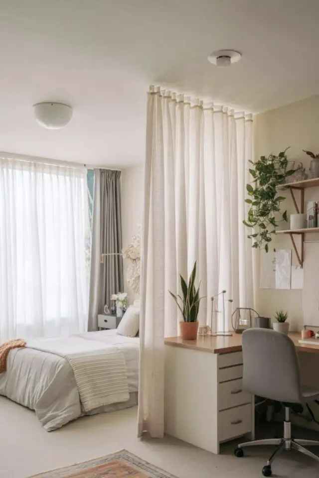 chambre adulte tendances déco 2026 espace polyvalent avec bureau séparation facile avec rideau idée à copier chambre adulte tendances déco 2026 espace polyvalent avec bureau séparation facile avec rideau idée à copier