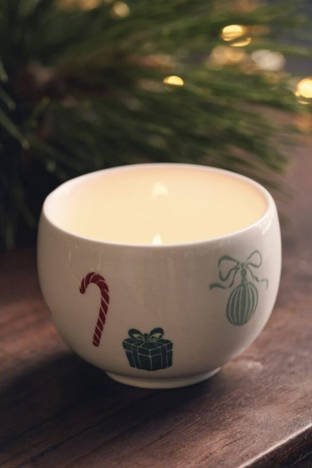 déco de Noël haut de gamme Søstrene Grene photophore décoré en gré déco de Noël haut de gamme Søstrene Grene photophore décoré en gré