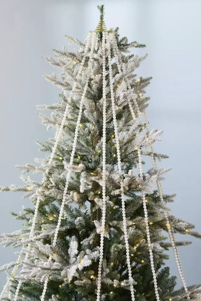 décoration de Noël haut de gamme Anthropologie cimier de sapin guirlande de perles décoration de Noël haut de gamme Anthropologie cimier de sapin guirlande de perles