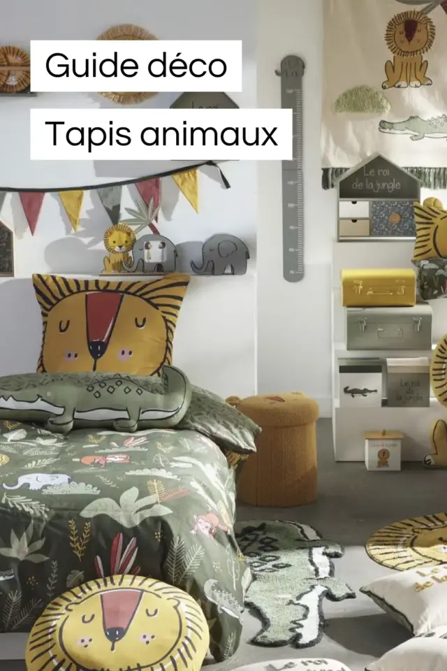 guide déco chambre enfant tapis animaux style nature jungle safari dinosaure forêt 