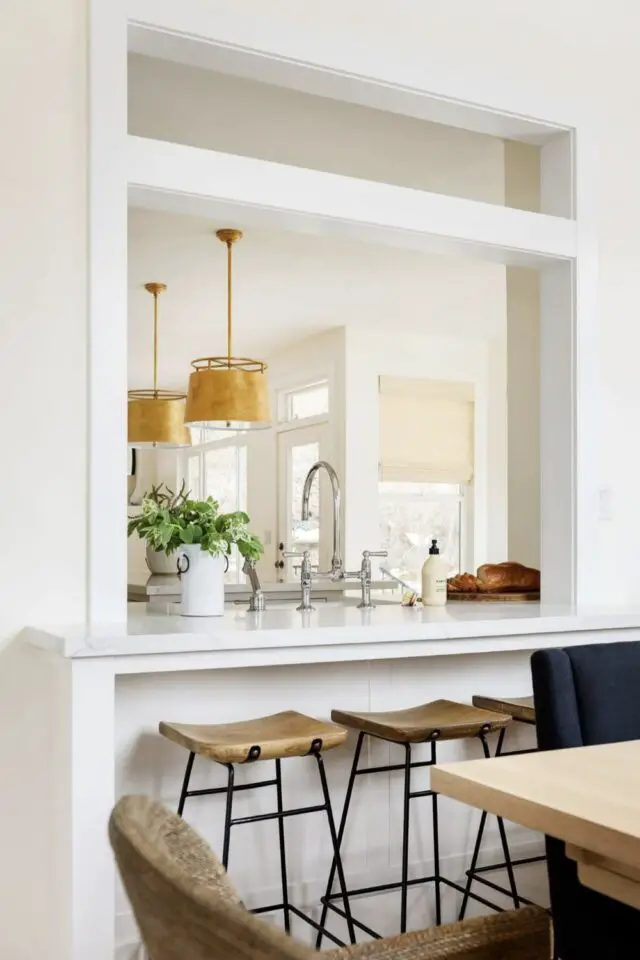 passe-plat cuisine moderne ouverture cloison simple plan de travail marbre plan snack passe-plat cuisine moderne ouverture cloison simple plan de travail marbre plan snack