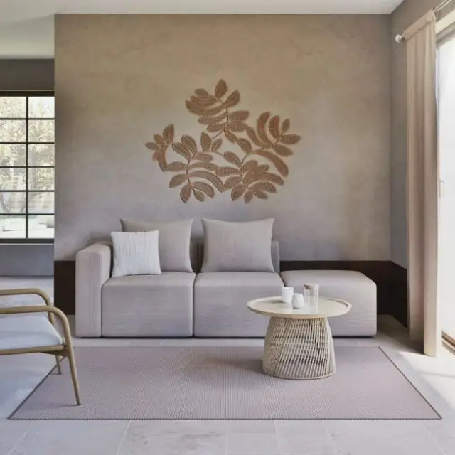 Canapé 2/3 places en velours côtelé beige