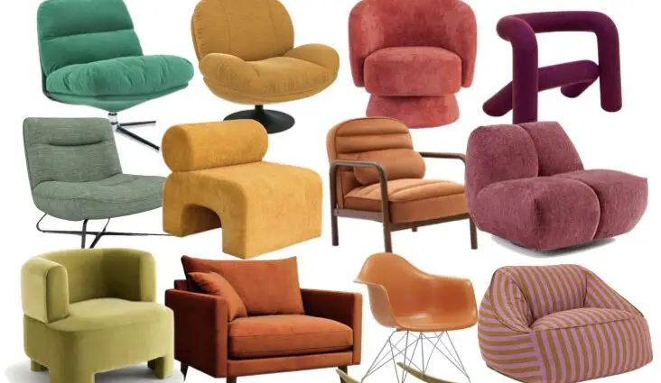 sélection fauteuils colorés touche de couleur dans le salon