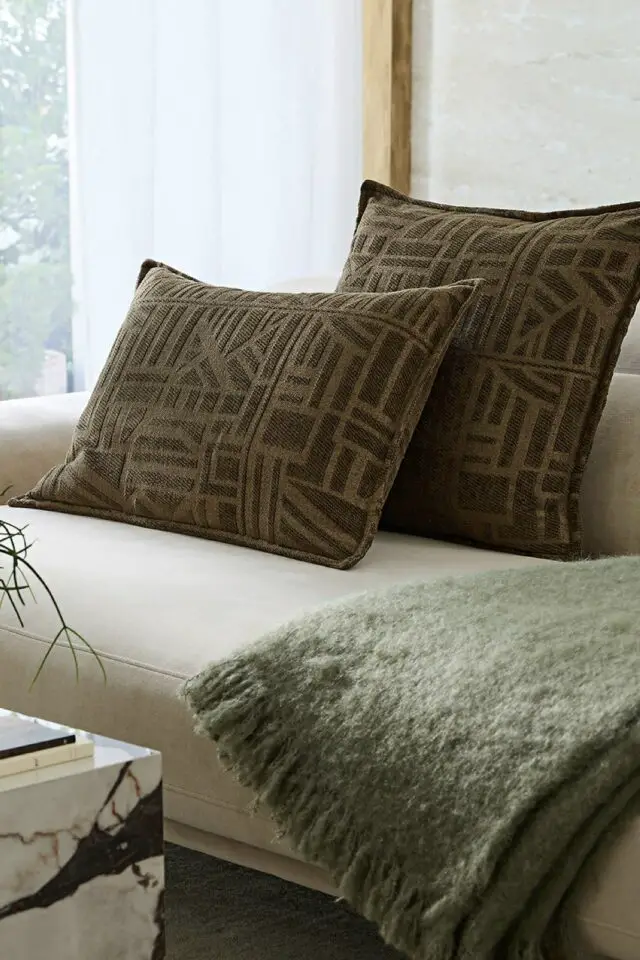 Housse de coussin chenille jacquard Housse de coussin chenille jacquard