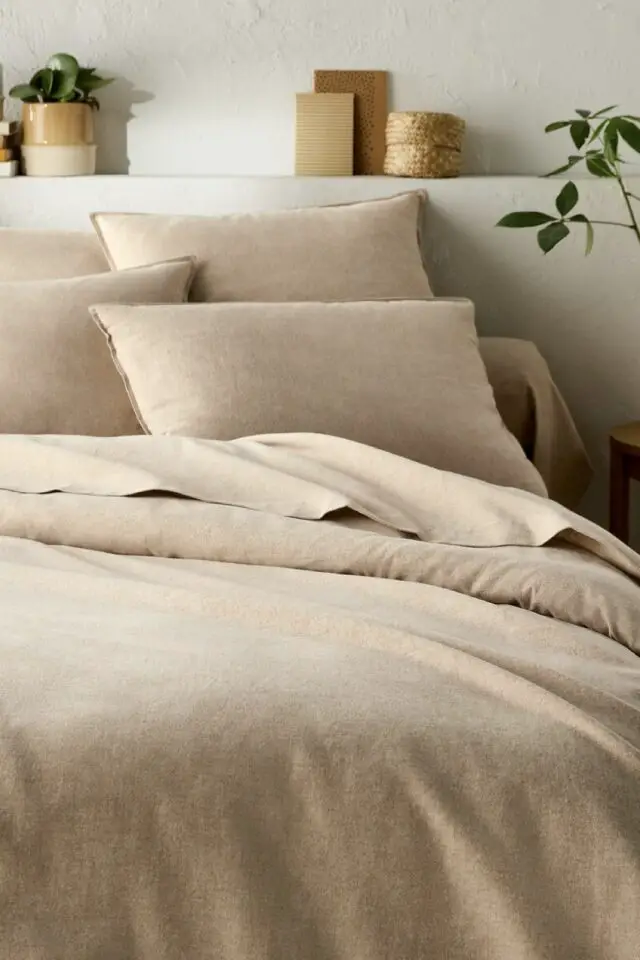 Housse de couette, en flanelle de coton chambray Housse de couette, en flanelle de coton chambray