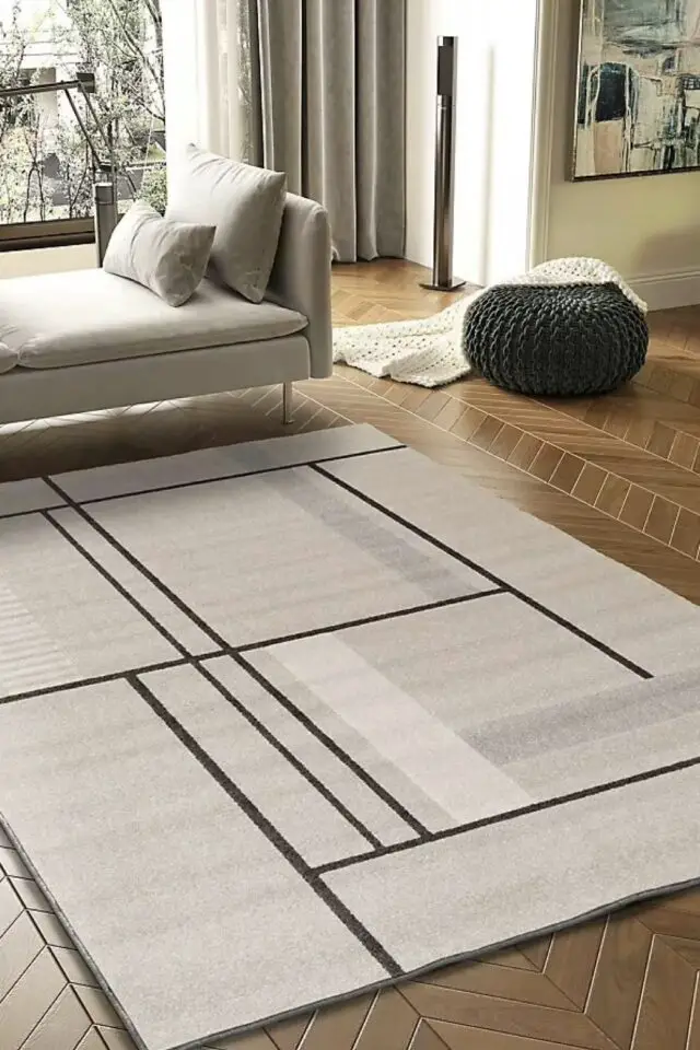 Tapis intérieur ATTICGO beige rectangulaire géométrique Tapis intérieur ATTICGO beige rectangulaire géométrique