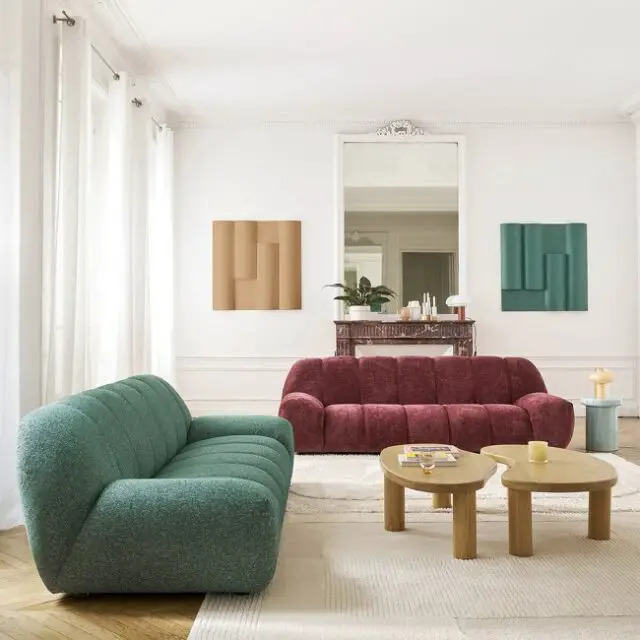 Canapé velours épais 4 places