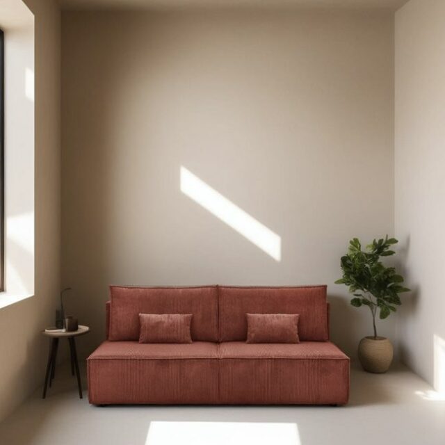 soldes Canapé convertible 3 places en velours côtelé chambre adolescent 