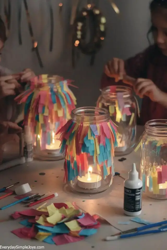 déco de nouvel an activité manuelle enfant photophore fait-main bricolage facile récup découpage et collage papier déco de nouvel an activité manuelle enfant photophore fait-main bricolage facile récup découpage et collage papier