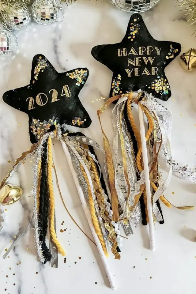 déco de nouvel an activité manuelle enfant baguette magique étoile paillette ruban déco de nouvel an activité manuelle enfant baguette magique étoile paillette ruban