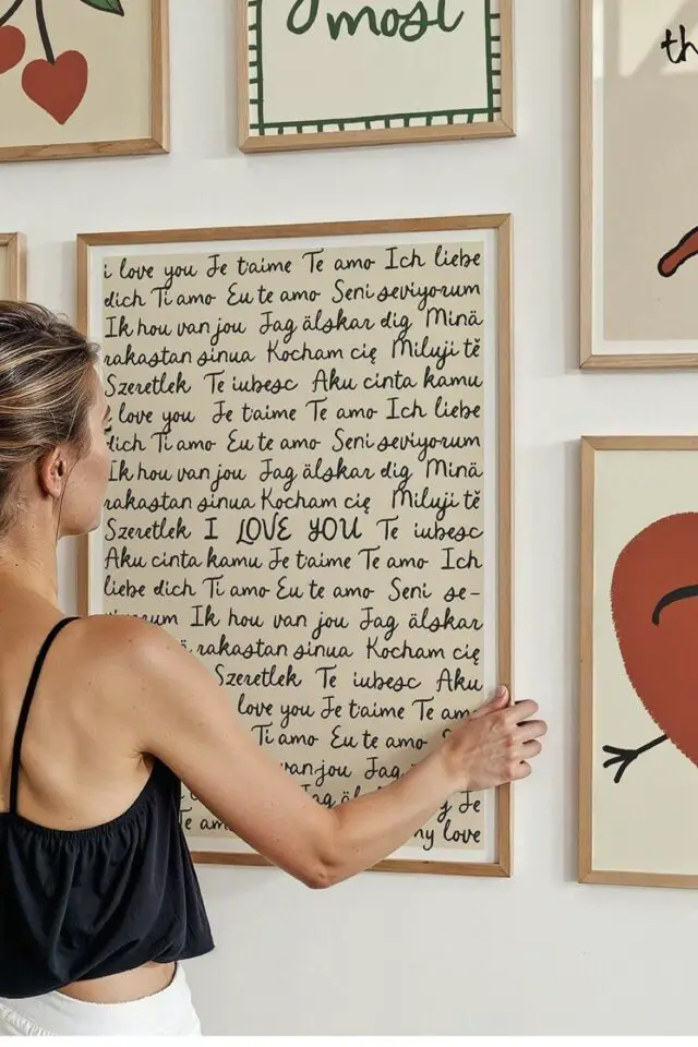 décoration intérieur film de noël affiche moderne typo amour message 