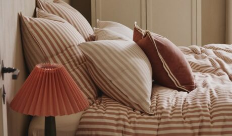 où trouver du linge de lit à rayures couleur moderne