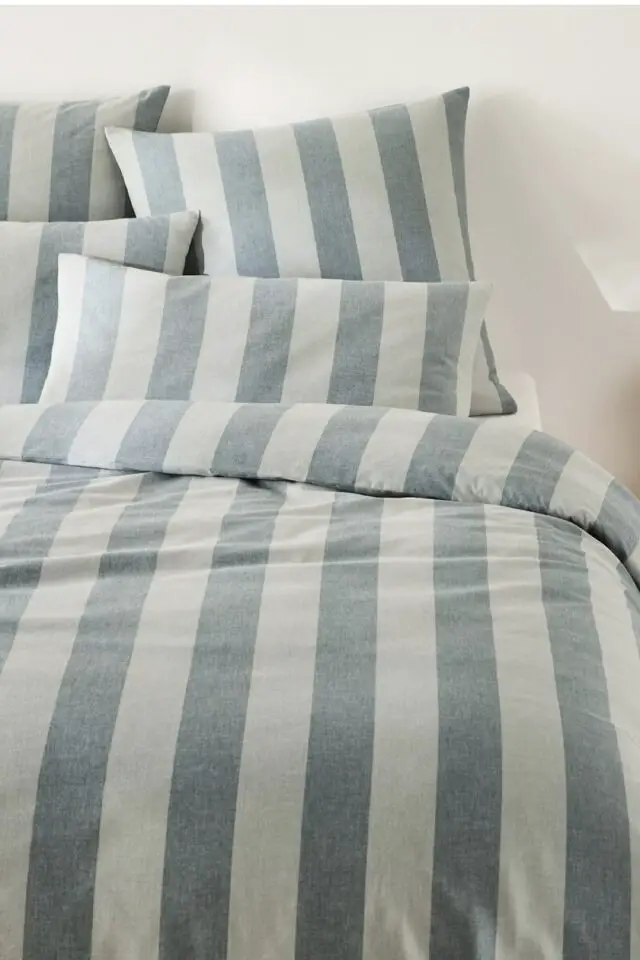 Housse de couette en coton vert de gris