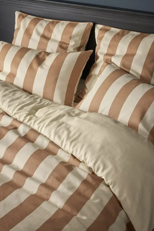 Housse de couette satin de coton  couleur café