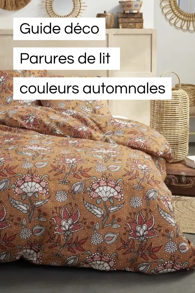 Parure de lit décoration chambre couleur automne ambiance cosy moderne sélection shopping 