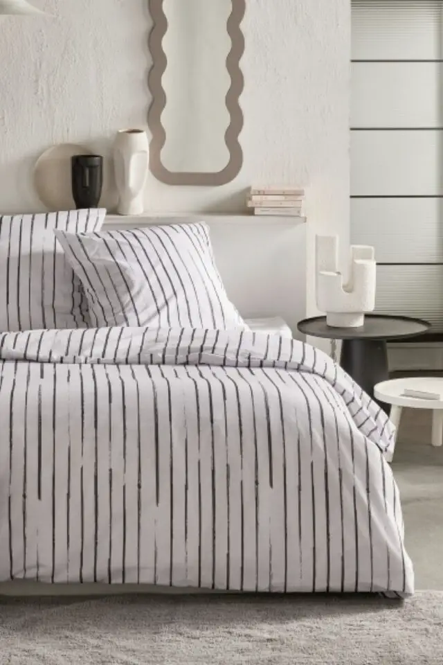 Parure de lit imprimé rayures crazy ariel