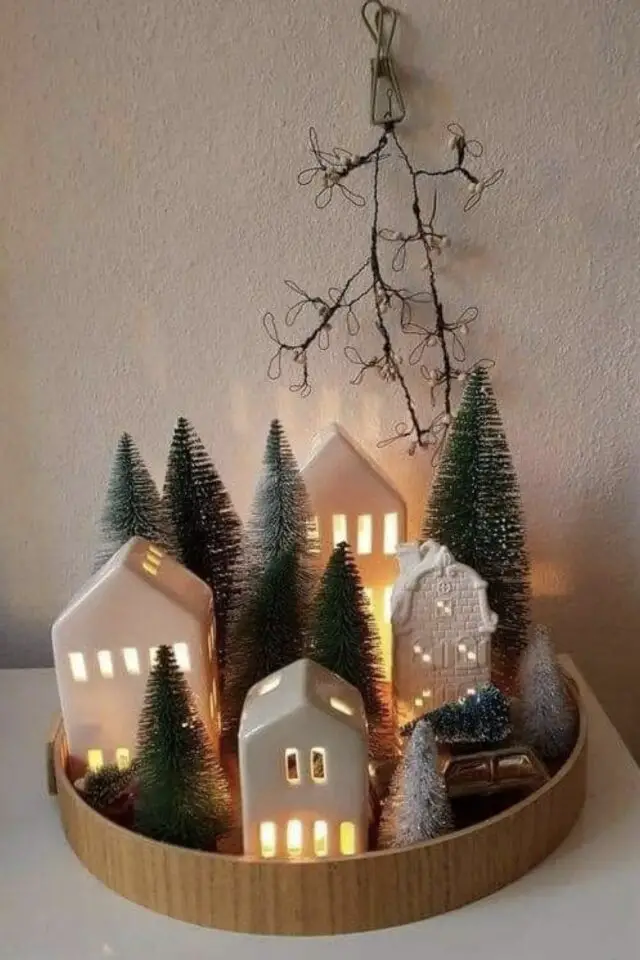 photophore maisonnette de Noël DIY loisirs créatifs déco village de Noël à faire soi-même argile auto-durcissante 
