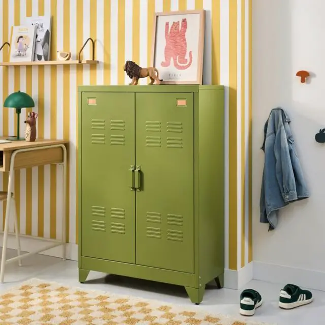 Armoire basse 2 portes en métal acier soldée