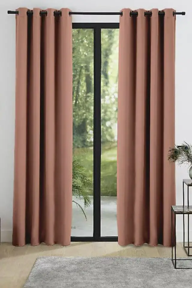 Lot de 2 rideaux occultant phonique et thermique doublé polaire "Arctique" Rose Boisé Lot de 2 rideaux occultant phonique et thermique doublé polaire "Arctique" Rose Boisé