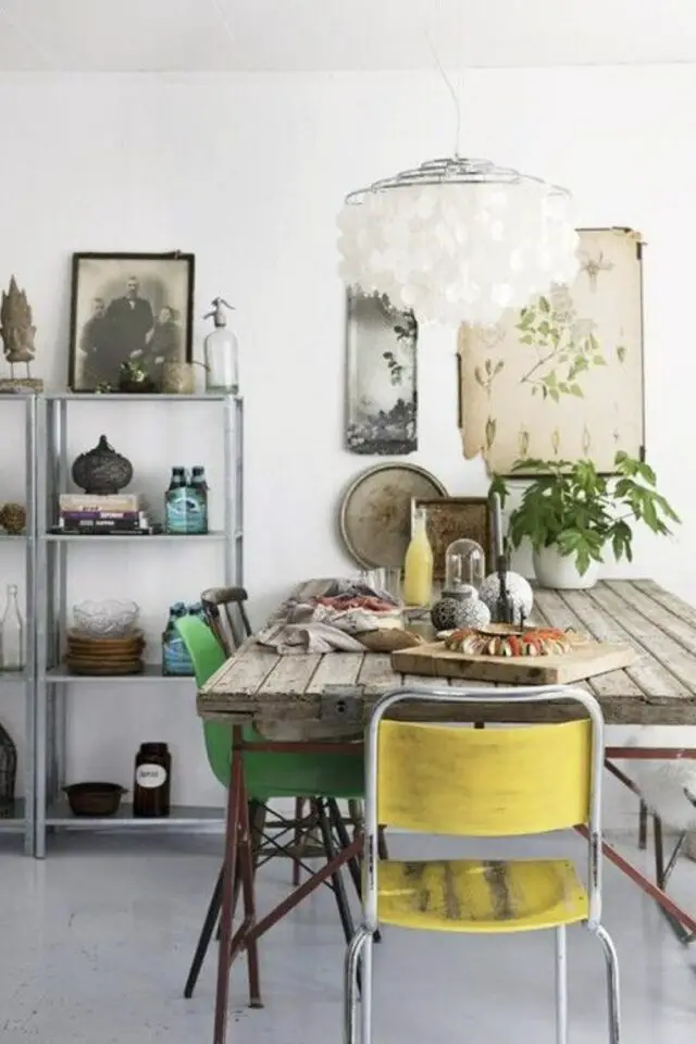 salle à manger bois style déco industriel éclectique exemple à copier 