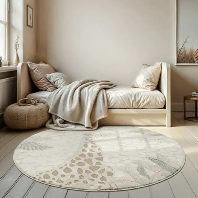 Tapis enfant bébé girafe soldes chambre 