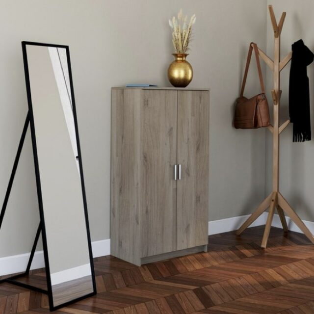 Meuble à chaussures 21 paires 7 étagères bois clair soldes 2026