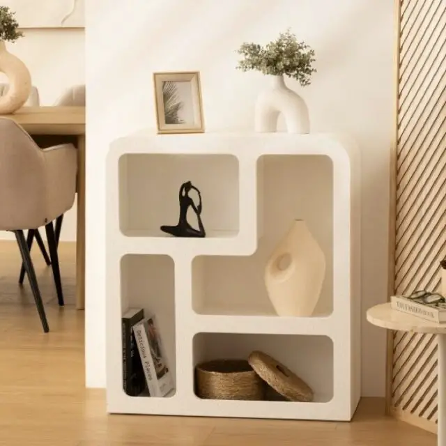 Etagère moderne blanche soldes rangement maison 