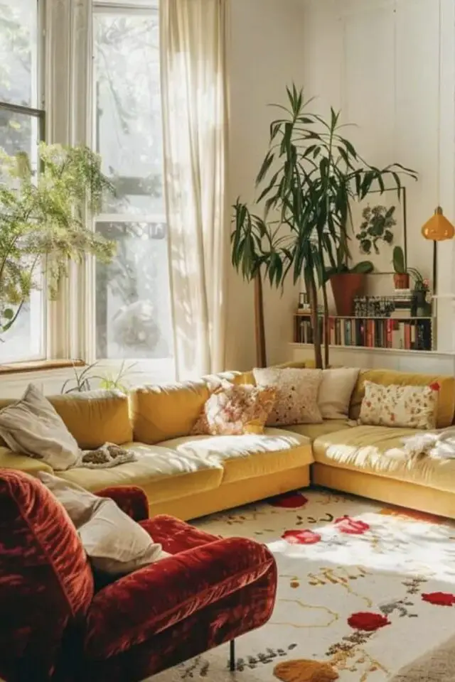 tendances déco salon 2026 canapé format XXL angle grande capacité d'assise confort cosy tendances déco salon 2026 canapé format XXL angle grande capacité d'assise confort cosy