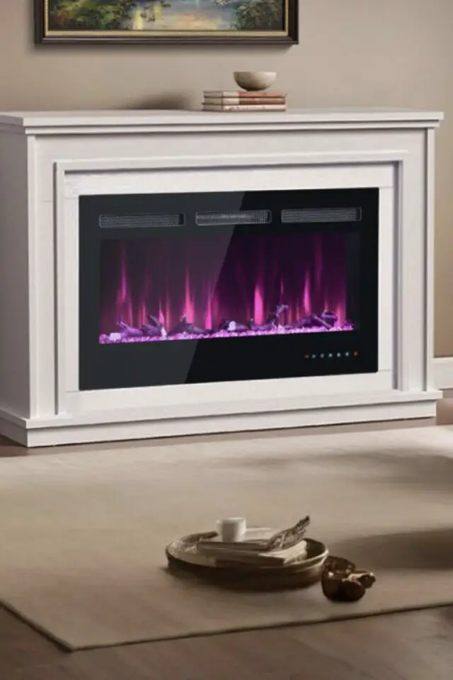 cheminée électrique décorative avec flamme colorée idée originale 