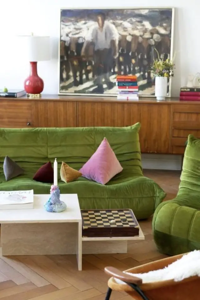 couleur déco histoire génération vert acidulé Green Gen Z canapé design salon séjour 
