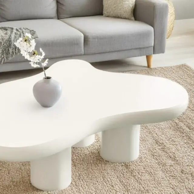 Table basse rectangulaire coloris beige