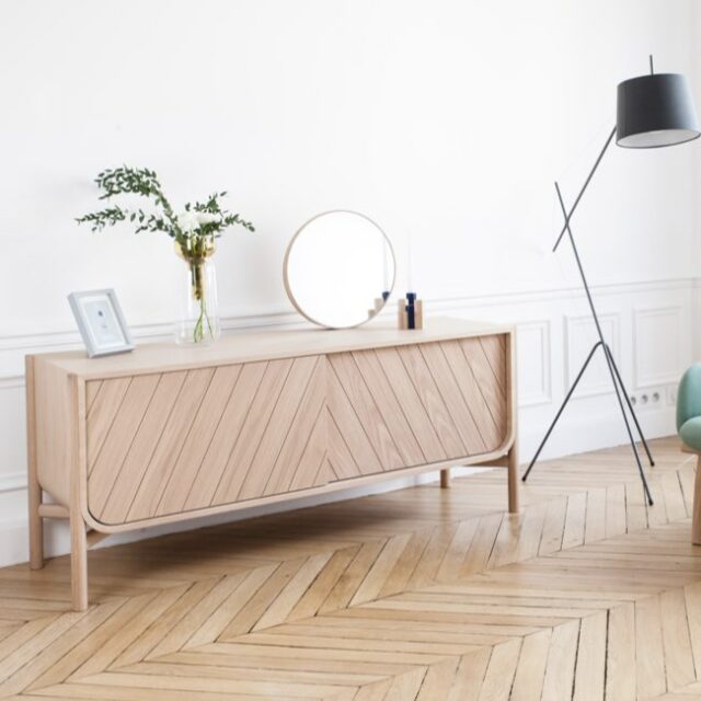 tendances 2026 salon Buffet Marius bois naturel chic élégant petit séjour chaleureux 